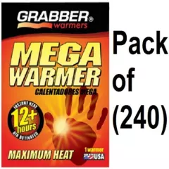 (240) ea Grabber 12 Hour Pocket Mega Hand Warmers # MWES