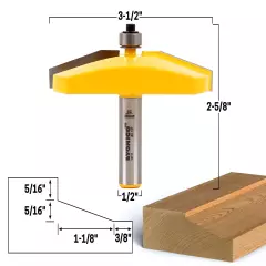 3-1/2" Diameter Bevel Raised Panel Router Bit - 1/2" Shank - Yonico 12151