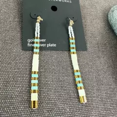 NWT Belk Silverworks Beaded Southwestern Earrings Pierced Dangle