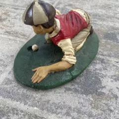 Vintage GOLFER'S GIFT, Golf Figurine, Lining Up the Putt, Stonecraft Pottery 