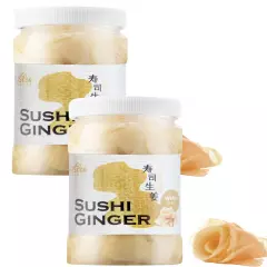 2 Packs Sushi Ginger - Natural Sliced Gari, Pickled Ginger for Su