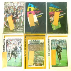 Lot of (6) Different 1977 to 1984 Purdue College Football Programs