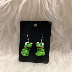 Green Froggy Earrings 