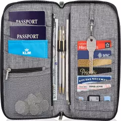 Valante Premium Family Travel Document Organizer Capacious RFID 1-3 Passport Hol