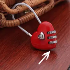 3 Digital Resettable Passwor Wire Rope Heart Shape Love Lock Combination Padlock