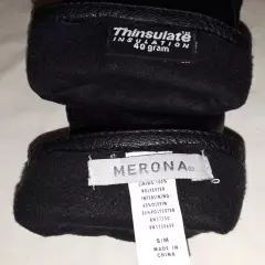 Merona lined black leather gloves w/40g Thinsulate womens size S-M