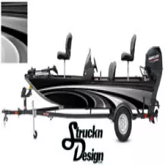 Abstract Black Grey 3D USA Graphic Fishing Vinyl Fish Bass Kit Boat Decal Wrap