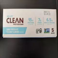 Ready Clean Protein Bar Dark Chocolate Coconut Almond 5 Count Bars