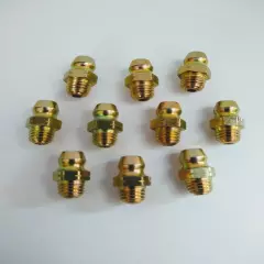 1/4"-28 THREAD FORMING Straight Grease, Zerk, Nipple, Fittings 10 Pcs. 