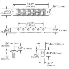 Grover Nickel Nashville Tune-O-Matic Bridge for USA Gibson Les Paul/SG® 520N