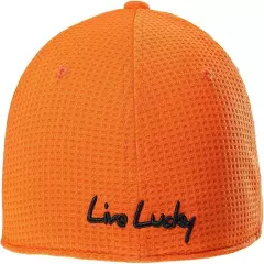 NEW Black Clover Live Lucky Flex Waffle 14 Black/Orange Fitted L/XL Golf Hat