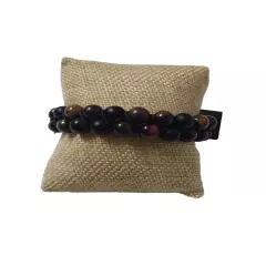 Bain Miller Men's Multi Gemstone Wellness Beaded Adjustable Bracelet Tigers Eye