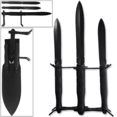 Triple Threat Tactical Bayonet Display Knives Integrated Stand Dagger