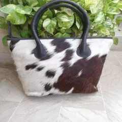 Women Cowhide Tote Bag Hair on Cow Hide Shoulder Bag Exotic Fur Bag Leather Tote