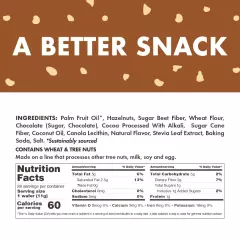 Chocolate Hazelnut Mini Wafer Cookies - Healthy Low Sugar Snacks - 28 Count