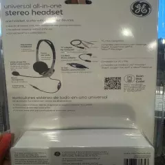 GE 11657 Stereo Headsets Universal All In One Black And Gray NIP