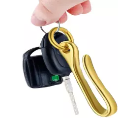 1*S Size Retro Solid Brass KeyChain Key Ring Belt U Hook Wallet Chain Fish Hook