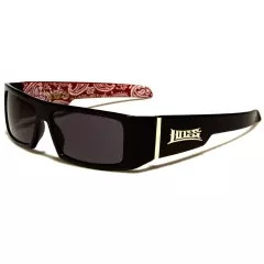 Locs Sunglasses - Square Wrap Around Frame - Bandanna Print UV 400 Protection