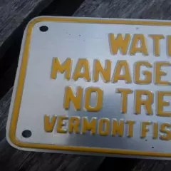 Vermont Fish And Game Sign, Waterfowl Sign, Embossed Game Commission Sign