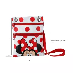 New Jerry Leigh Disney Minnie Mouse Polka Dot Passport Crossbody Bag