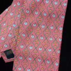 PETER BLAIR Mens Tie Coral Salmon Pink 100% Silk Made in USA Takeout Food NEW