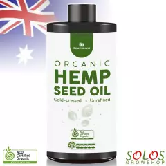 Hemp Seed Oil Australian Certified Organic Vegan Cold Pressed 250ml,500ml,1l,2l