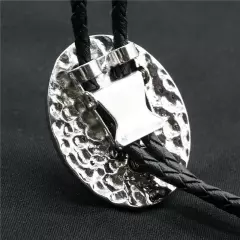 Tiger`s eye Stone Mens Bolo Tie Wedding Necklace PU Leather Rope Western Cowboy