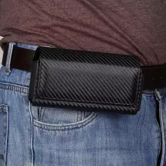 Dual Belt Clip Holster Double 2 Cell Phone Pouch Case Holder for iPhone Black 