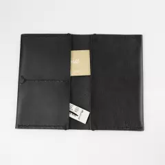 New MADEWELL The Leather Passport Case in True Black Monogram JD