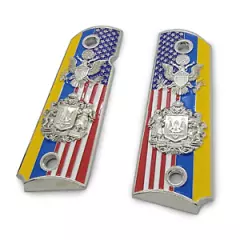 1911 Grips Gun Grips For Kimber / Colt / ROCK ISLAND Support USA / Ukraine flag