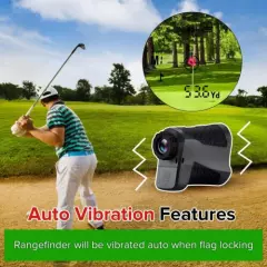 BOBLOV 6X 650Yards Golf Laser Rangefinder with Slope Flag Locking + Carry Bag 3D