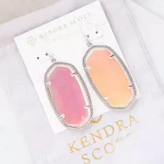 Kendra Scott Danielle Silver Drop Earrings In Dichroic Glass