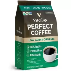 SEALED! VitaCup Perfect Coffee WHOLE BEAN! Low Acid & Organic Dark Roast 11 Oz