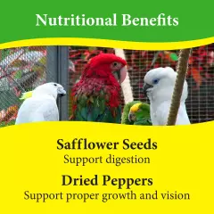 3-D Pet Products Premium Parrot Bird Food Seeds, with Probiotics, 8 lb. Bag