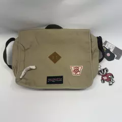 Jansport Crosstalk Messenger Laptop Bag Canvas Embroidered Wisconsin Bucky NWT