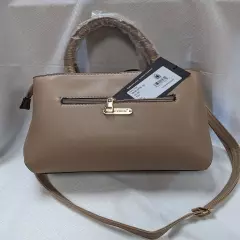 L'ARTISTE-HB-BLOOM TAN VEGAN LEATHER MULTI COMPARTMENT STUNNING HANDBAG