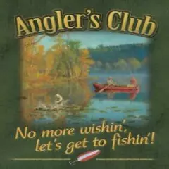 Angler's Club Retro Tin Sign, 12.5" W x 16" H