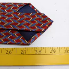 Tie Silk Red Blue Gold Mens Jos A Banks Geometric Tie Corporate Collection 