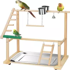 Pet Parrot Playstand Parrots Bird Playground Bird Play Stand Wood Perch Gym Play