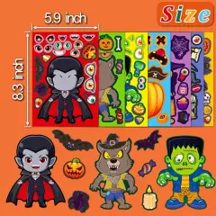 Halloween Stickers for Kids, Party Favors, DIY Multicolor 