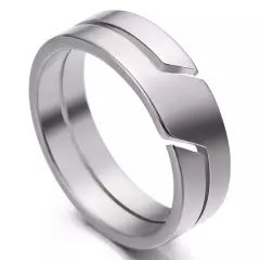 Zense - Men's Ring with Silver Split Structure ZR0174