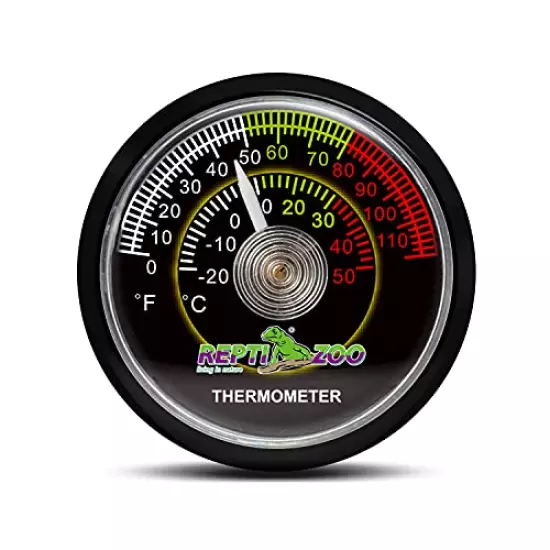 REPTI ZOO Reptile Terrarium Thermometer,Dial Gauges Pet Rearing Box Thermometer Celsius And Fahrenheit