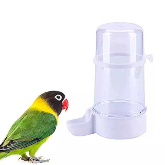 YJJKJ Pet Bird Water Feeder, 13.5 Oz Parrot Water Dispenser, Bird Cage Suspended Automatic Water Dispenser for Parakeet Budgie Lovebirds Cockatiel