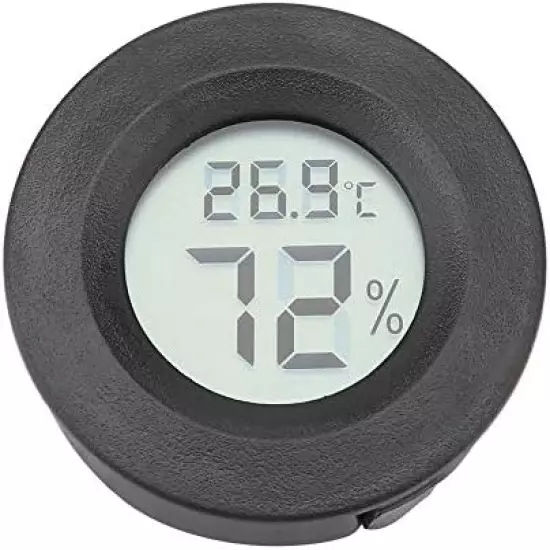 Garosa Mini Digital Hygrometer Thermometer Indoor Humidity Temperature Monitor Reptile With Large LCD Display And Backlight Black