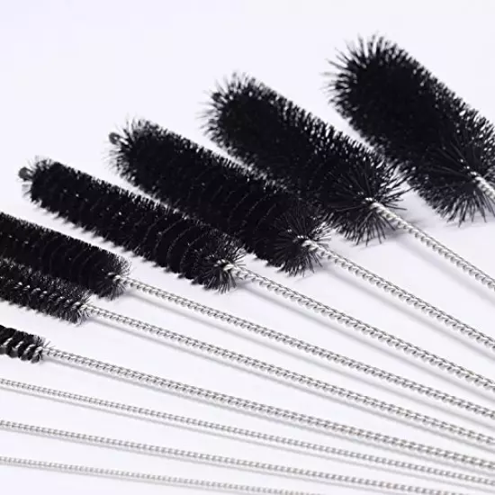 Aquarium Filter Brush Set, Flexible Double Ended Bristles Hose Pipe Cleaner with Stainless Steel Long Tube Cleaning Brush and 10 Pcs Different Sizes Bristles Brushes for Fish Tank or Home Kitchen