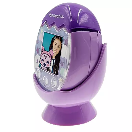 Leo Tube Desktop Dock Cradle Stand for Tamagotchi Pix Interactive Pet Machine with Camera, Holder Stand Compatible with New Tamagotchi Pix Electronic Pet Accessory (Only Holder Stand)（Purple）