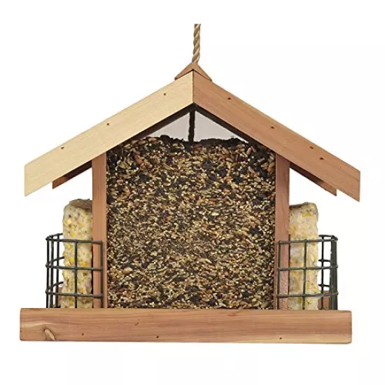 Perky-Pet 50144 Deluxe Chalet Cedar Feeder, 5.2-Pound Capacity