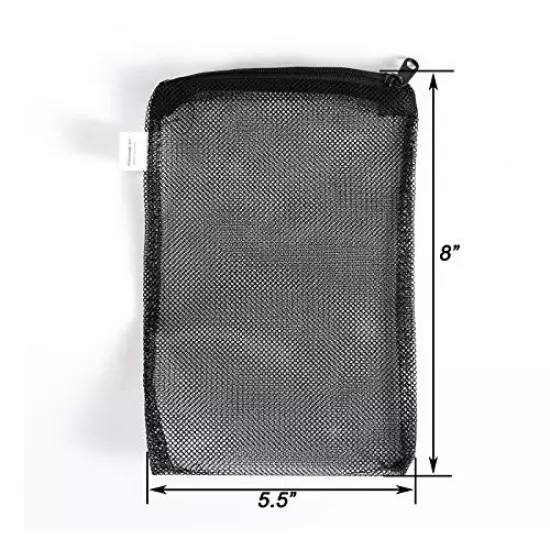 AQUANEAT Aquarium Filter Media Bags, Fish Tank Coarse/Fine Mesh Bags, 3”x8”/5.5”x8” with Plastic Zipper for Activated Carbon 10pcs