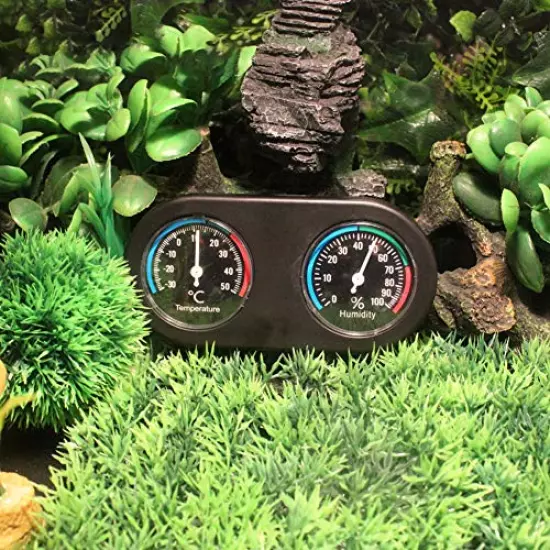 OMEM Reptile Double-Plate Digital Hygrometer Indoor Thermometer Monitor Terrarium Climbing Pet Box Temperature Humidity Gauge