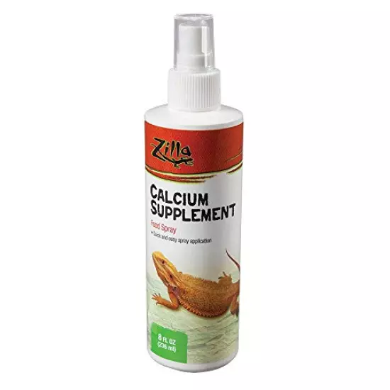 Zilla Reptile Health Supplies Calcium Supplement Food Spray, 8-Ounce (3 Pack)